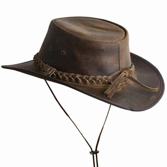 Leather Outback Hat Chin Strap & Braided Band