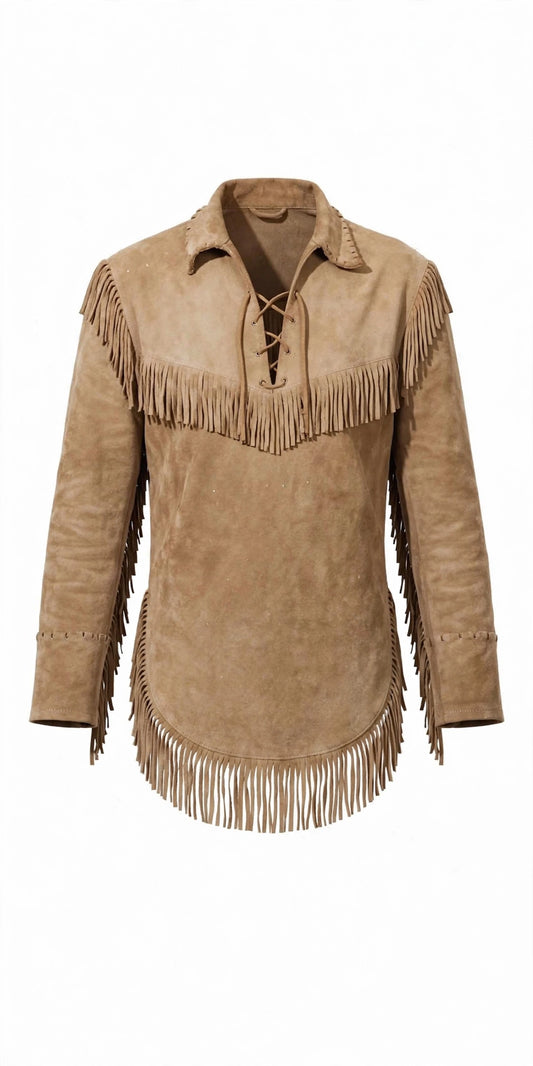 Shane 1953 Mens Buckskin Suit USA - Fringe Shirt & Pants Set