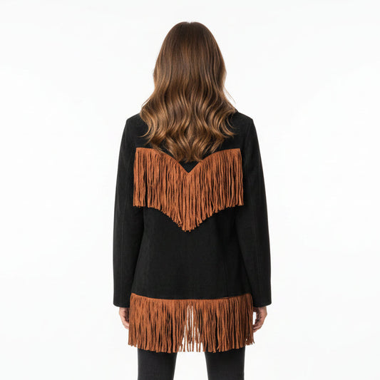 Women Native American Western Cowboy Leather Jacket Suede Fringe & Beaded -ZLC-WWJ-2051