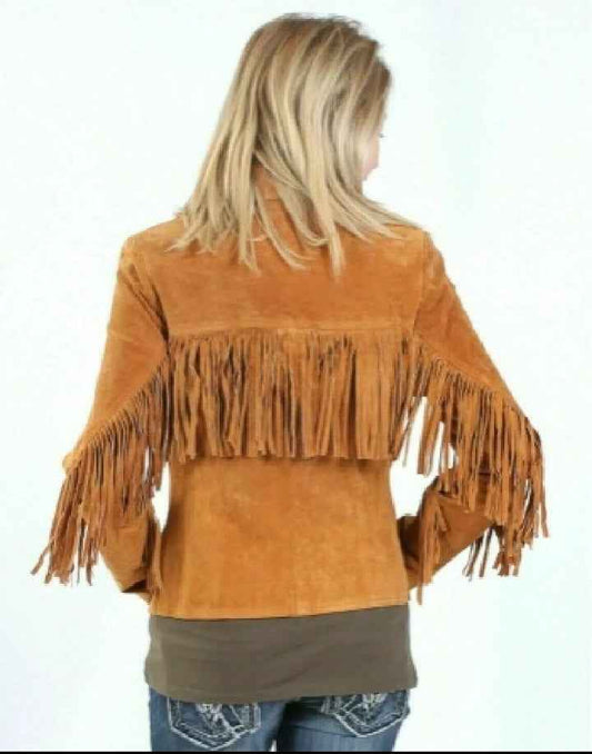 Women Fringe Real Leather Biker Jacket -ZLC-WWJ-2067