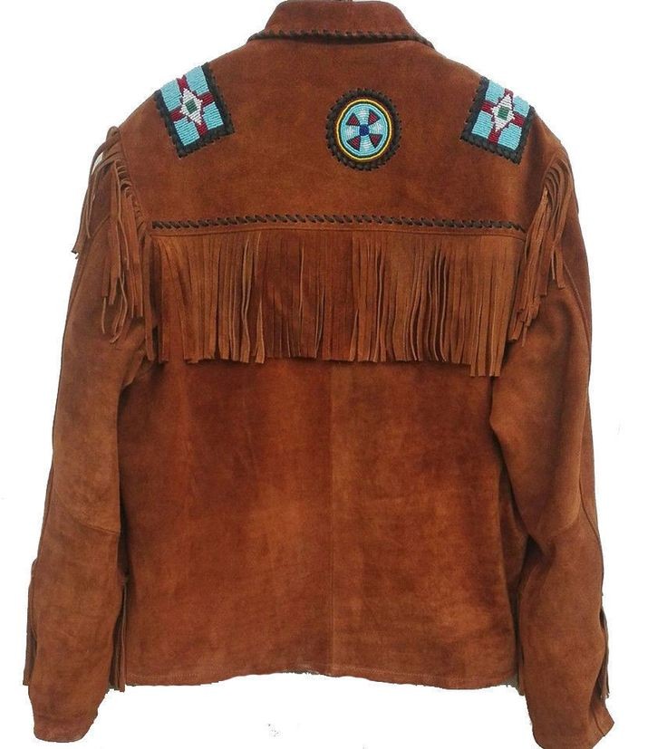 Men's Fringe Western Cowboy Suede Leather Jacket/ Top Native American Jacket-ZLC-WJM-1013-1