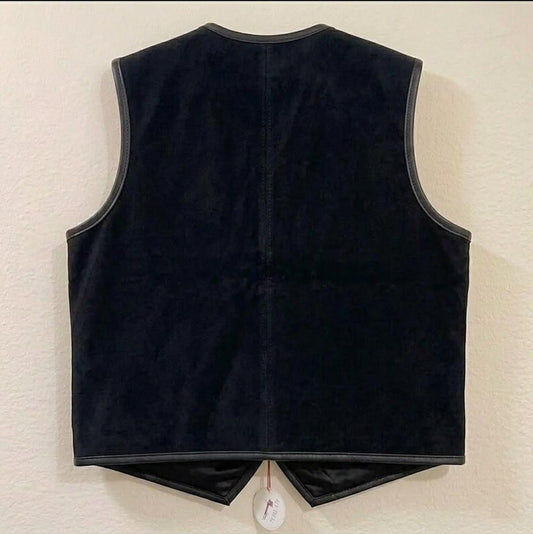 Handcrafted Beaded Suede Leather Vest – Flying Eagle Edition