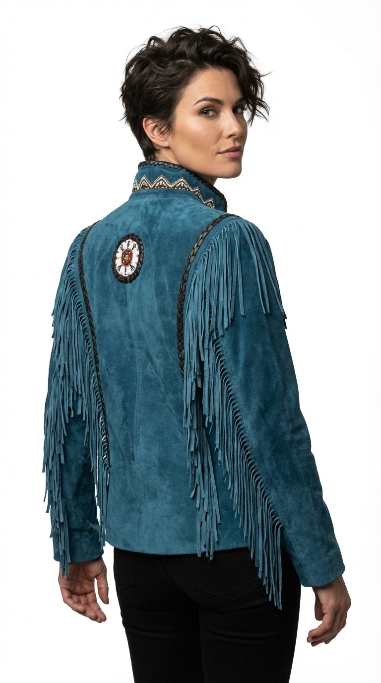 Handcrafted Bone Trim Tribal Jacket