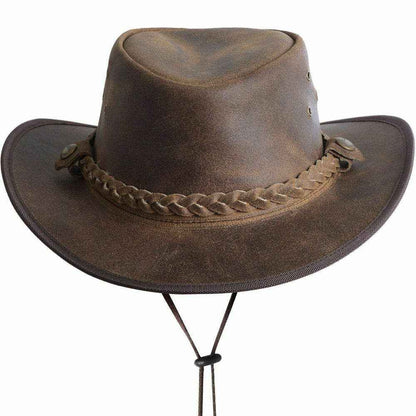 Leather Outback Hat Chin Strap & Braided Band