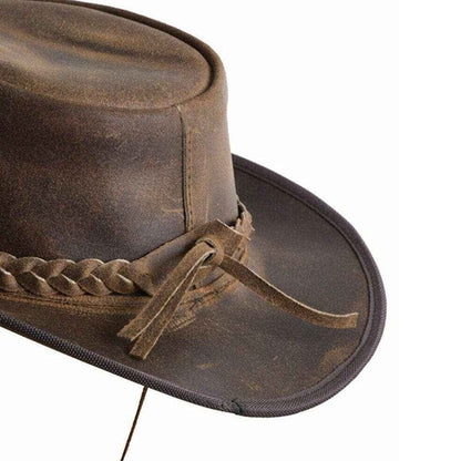 Leather Outback Hat Chin Strap & Braided Band