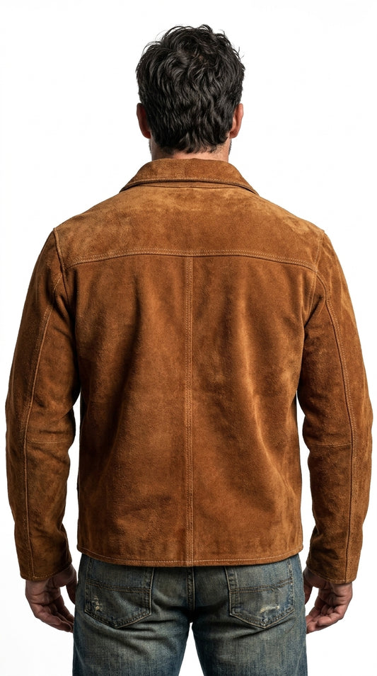 Men's Suede Leather Buckskin Shirt Mountain Man