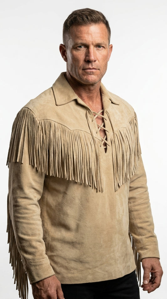 Men's Handmade Suede Fringe Jacket
