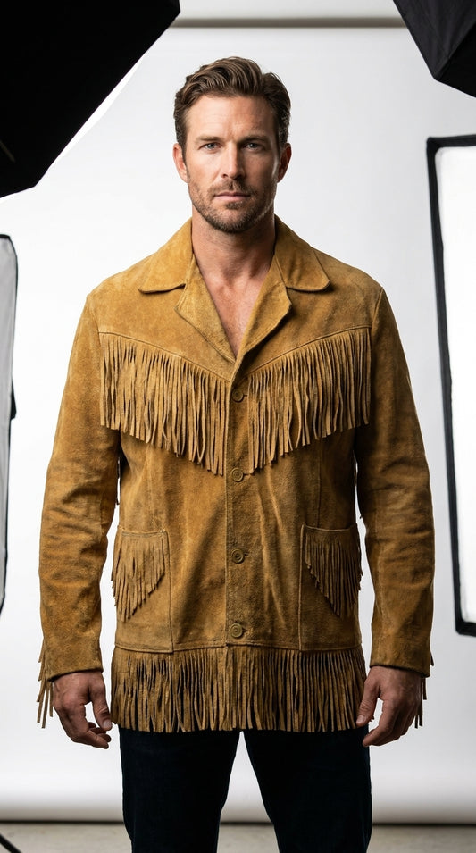 Men's Leather Buckskin Shirt Mountain Man