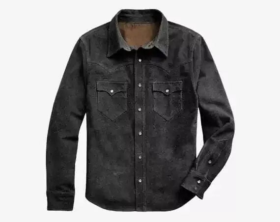 Men's Leather Buckskin Shirt Mountain Man Reenactment Suede Native American-ZLC-WLS-2013