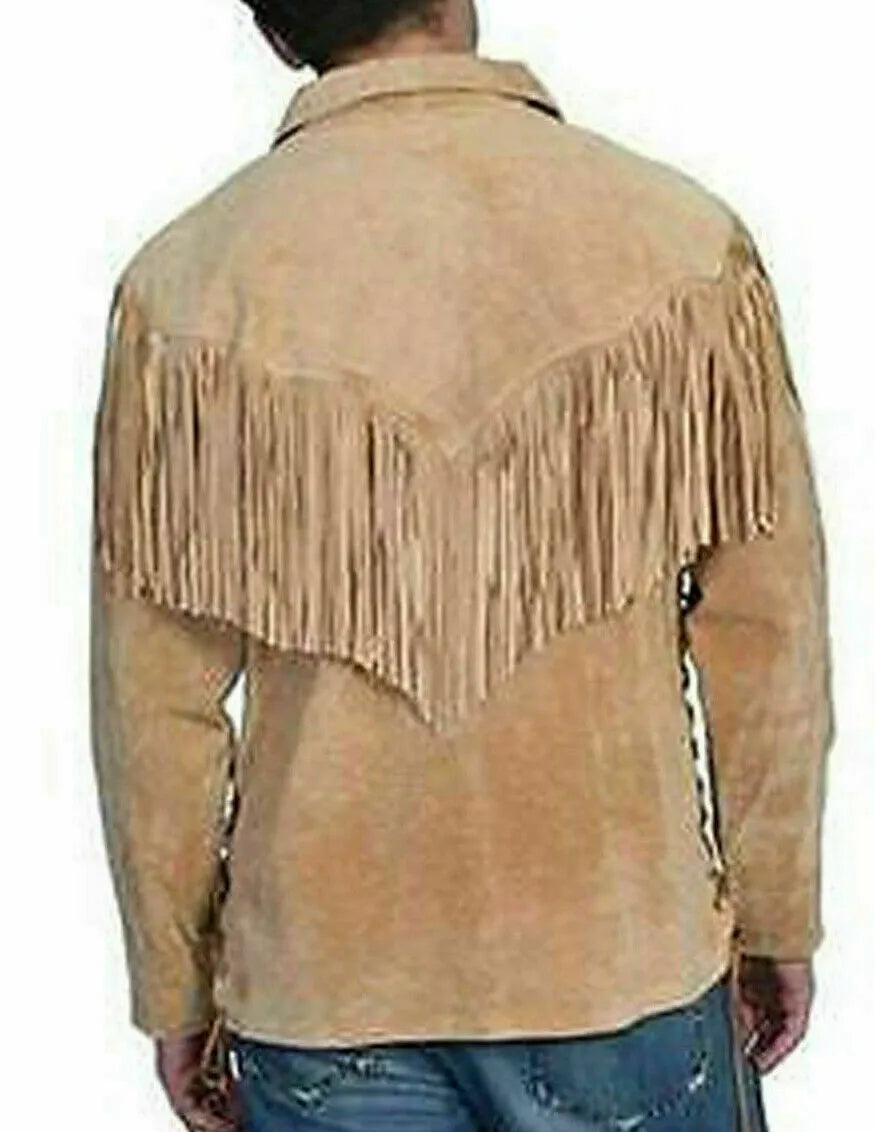 Men's Leather Buckskin Shirt Mountain Man Reenactment Suede Native American-ZLC-WLS-2018-1