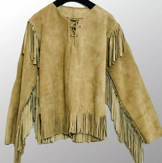 Men's Leather Buckskin Shirt Mountain Man Reenactment Suede Native American-ZLC-WLS-2024