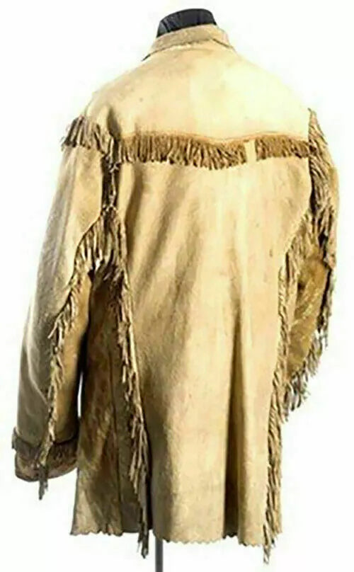 Men's Leather Buckskin Shirt Mountain Man Reenactment Suede Native American-ZLC-WLS-2029