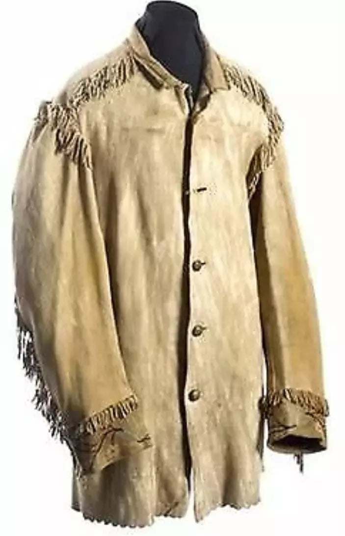 Men's Leather Buckskin Shirt Mountain Man Reenactment Suede Native American-ZLC-WLS-2029