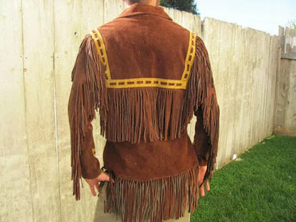 Men's Leather Buckskin Shirt Mountain Man Reenactment Suede Native American-ZLC-WLS-2030-1