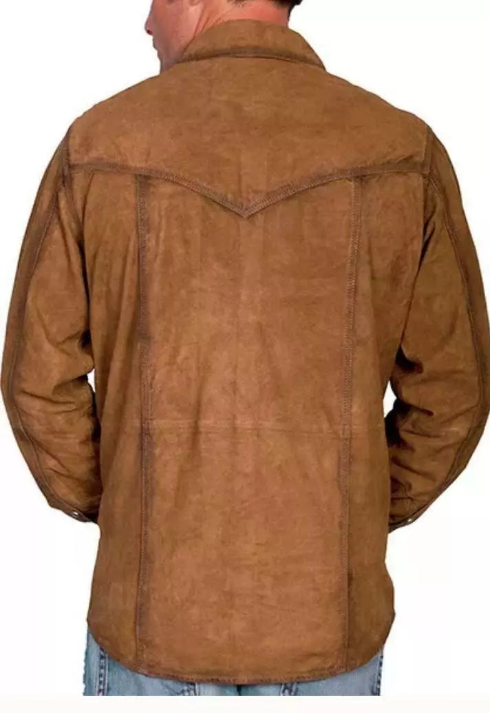 Men's Leather Buckskin Shirt Mountain Man Reenactment Suede Native American-ZLC-WLS-2004-1