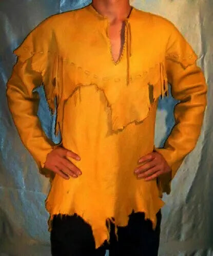 Men's Leather Buckskin Shirt Mountain Man Reenactment Suede Native American-ZLC-WLS-2001