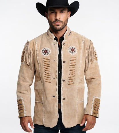 Mens Suede Fringe Jacket - Western Wear Suede Fringed Jacket ZLC-WJM-1005 - ZHIM LEATHER CREATIONS