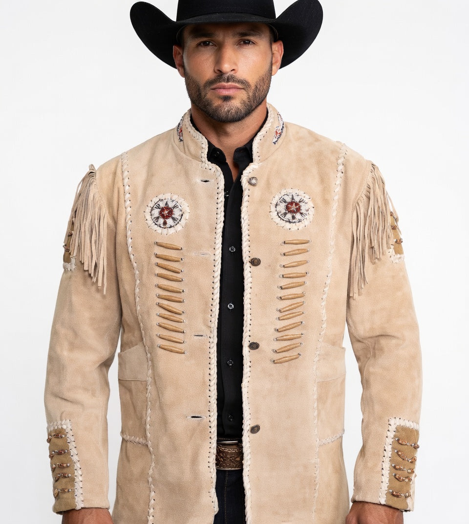 Mens Suede Fringe Jacket - Western Wear Suede Fringed Jacket ZLC-WJM-1005