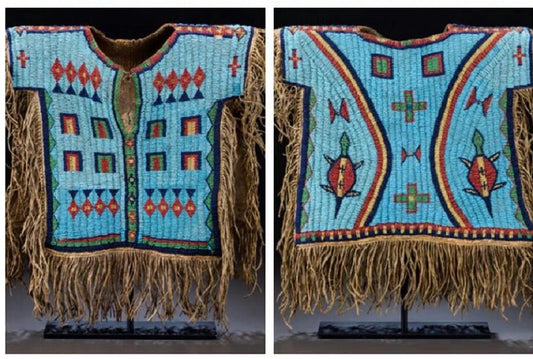 Old American Sioux Style Handmade Fully Beaded Powwow Regalia Vest BV9 - ZHIM LEATHER CREATIONS