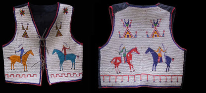 Old American Sioux Style Handmade Fully Beaded Powwow Regalia Vest BV7 - ZHIM LEATHER CREATIONS