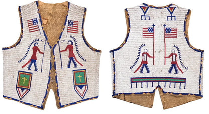 Old American Sioux Style Handmade Fully Beaded Powwow Regalia Vest BV6 - ZHIM LEATHER CREATIONS