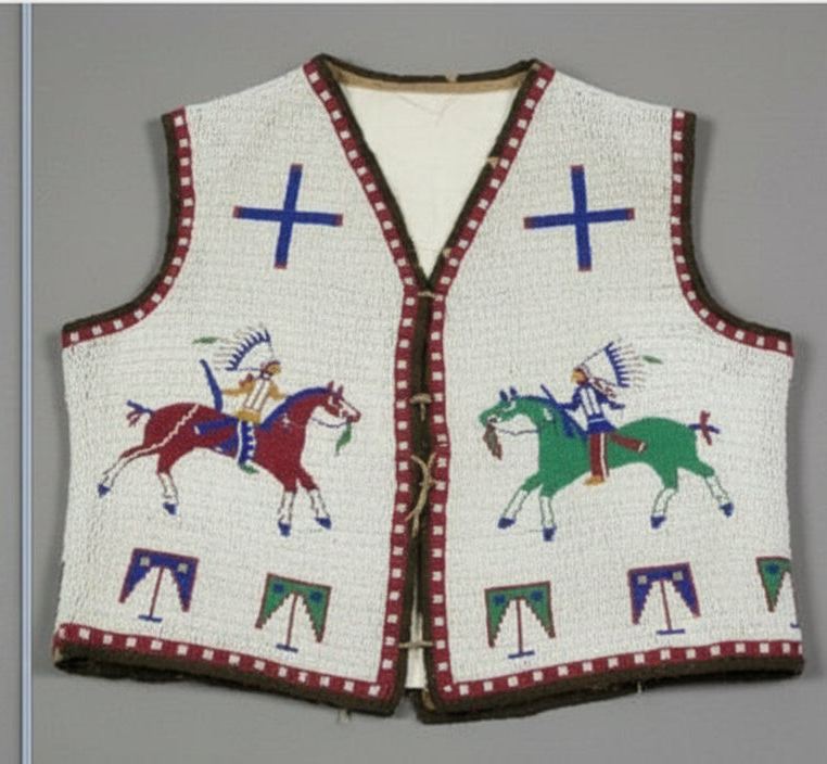Old American Sioux Style Handmade Fully Beaded Powwow Regalia Vest BV1