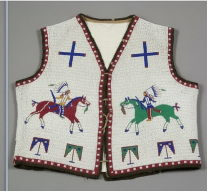 Old American Sioux Style Handmade Fully Beaded Powwow Regalia Vest BV1