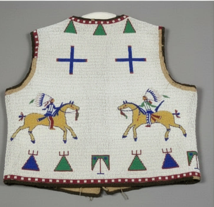 Old American Sioux Style Handmade Fully Beaded Powwow Regalia Vest BV1