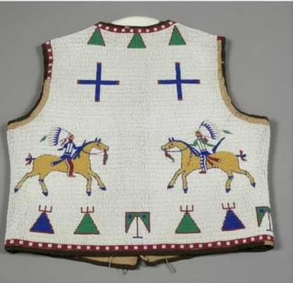 Old American Sioux Style Handmade Fully Beaded Powwow Regalia Vest BV1