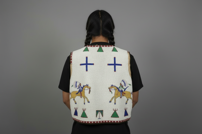 Old American Sioux Style Handmade Fully Beaded Powwow Regalia Vest BV1