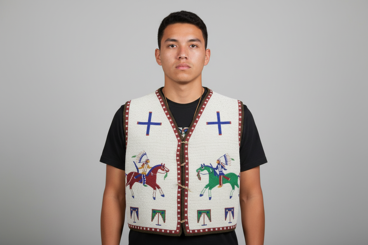 Old American Sioux Style Handmade Fully Beaded Powwow Regalia Vest BV1