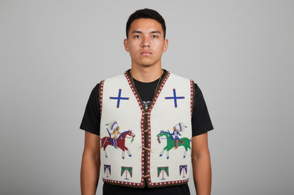 Old American Sioux Style Handmade Fully Beaded Powwow Regalia Vest BV1