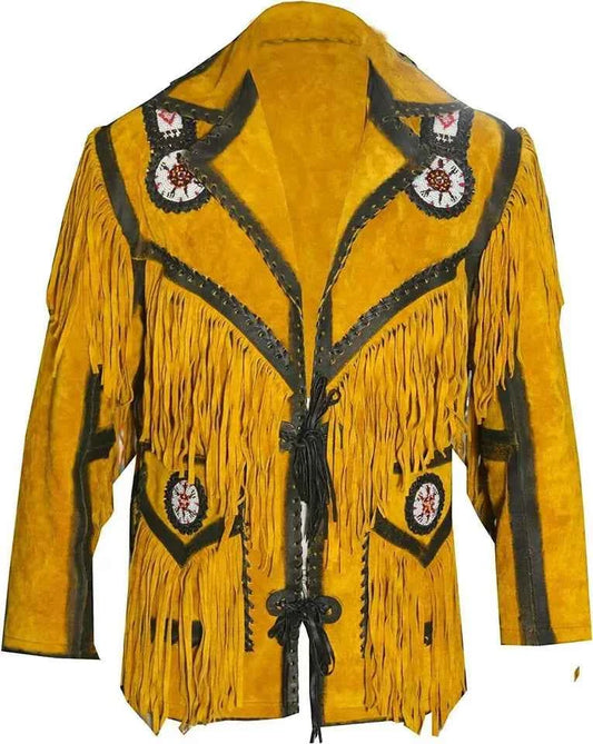 Mens Western Wear Suede Fringed Jacket ZLC-WJM-1001