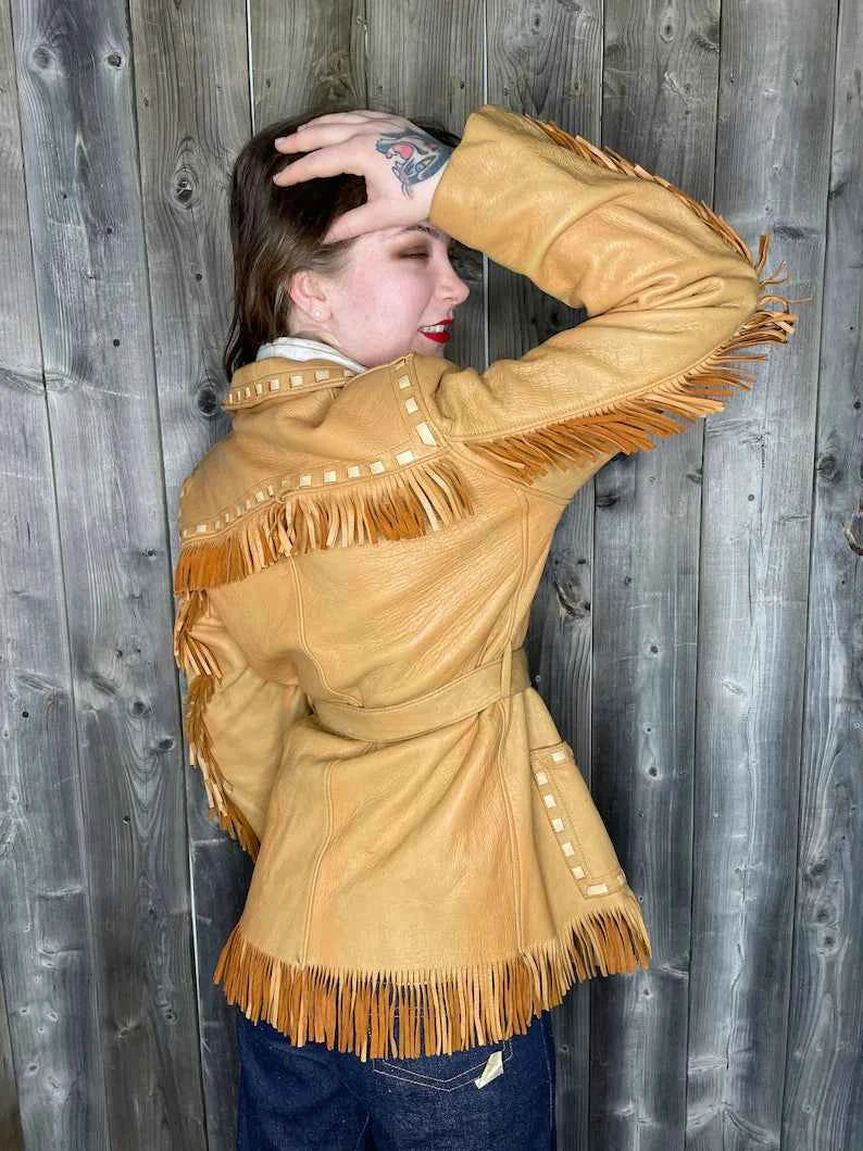 Women Fringe Suede Leather cowboy Jacket -ZLC-WWJ-2087