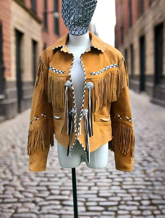 Women Fringe Suede Leather cowboy Jacket-ZLC-WWJ-2075
