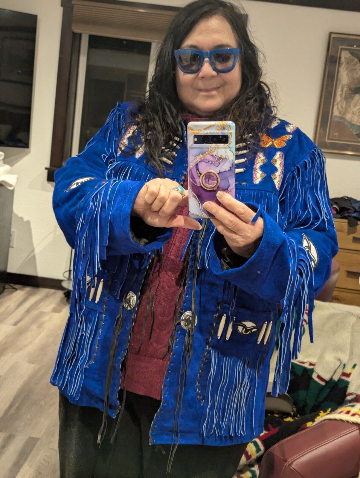 Women Fringe Suede Leather cowboy Jacket -ZLC-WWJ-2088 - ZHIM LEATHER CREATIONS