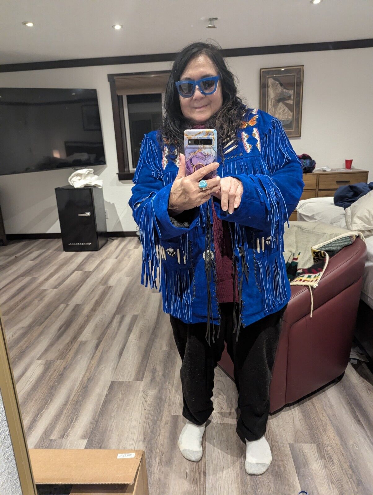 Women Fringe Suede Leather cowboy Jacket -ZLC-WWJ-2088 - ZHIM LEATHER CREATIONS