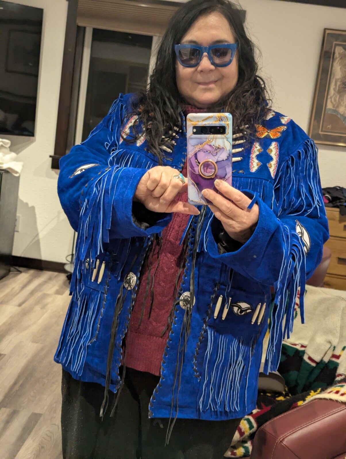 Women Fringe Suede Leather cowboy Jacket -ZLC-WWJ-2088 - ZHIM LEATHER CREATIONS
