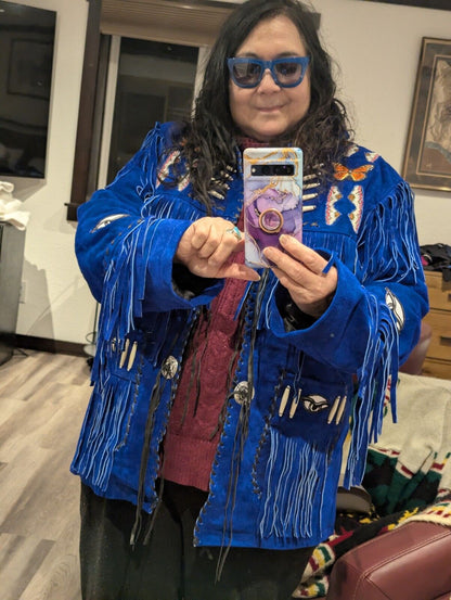 Women Fringe Suede Leather cowboy Jacket -ZLC-WWJ-2088 - ZHIM LEATHER CREATIONS