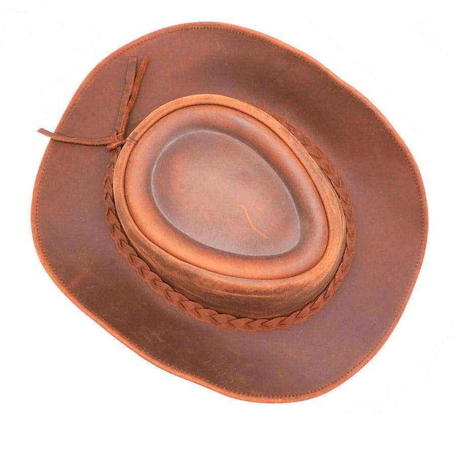 Saddle Brown Leather Cowboy Hat