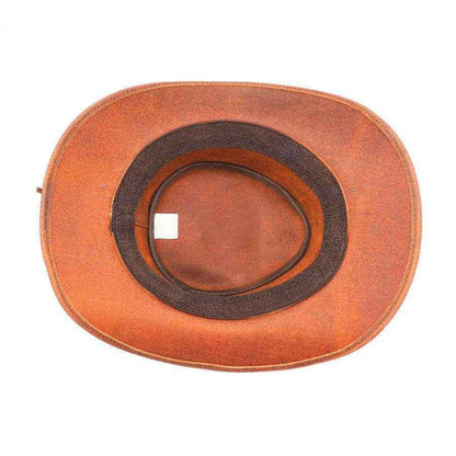 Saddle Brown Leather Cowboy Hat