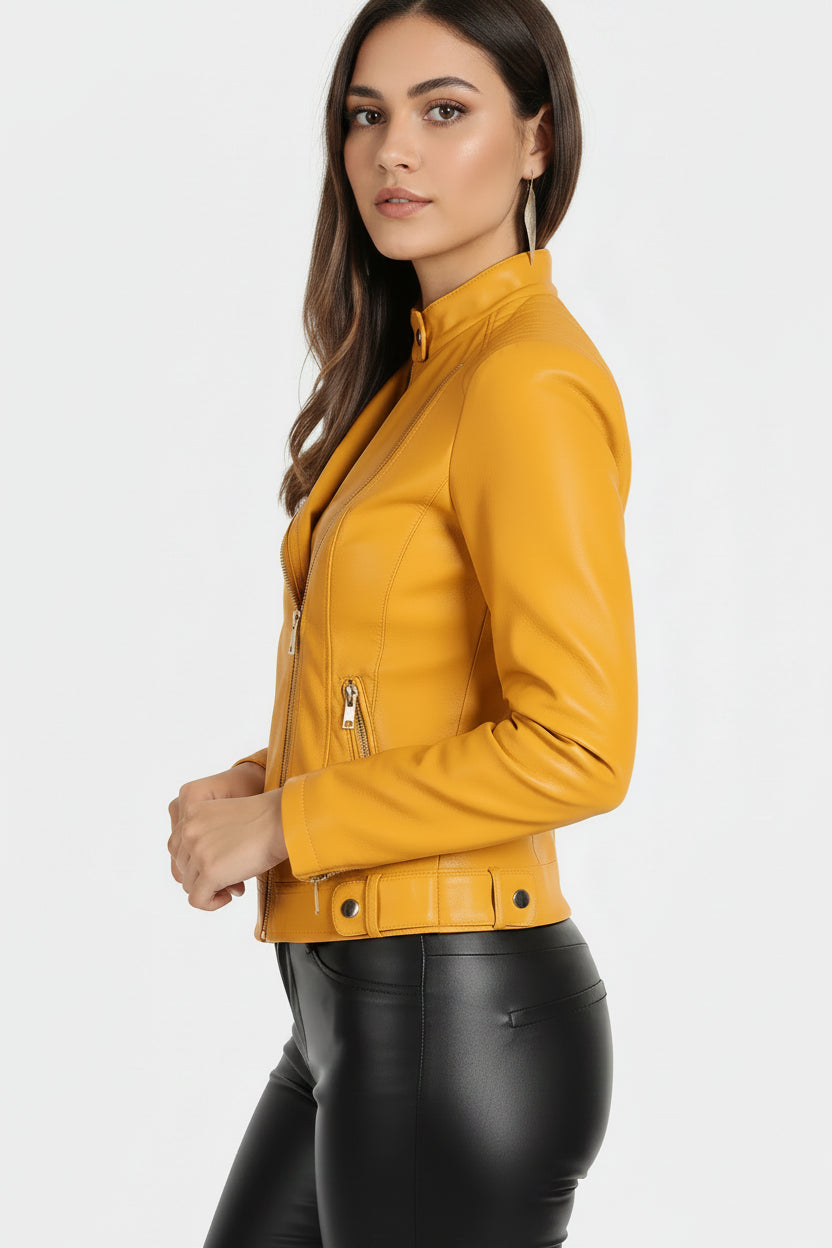 Yellow leather jacket 