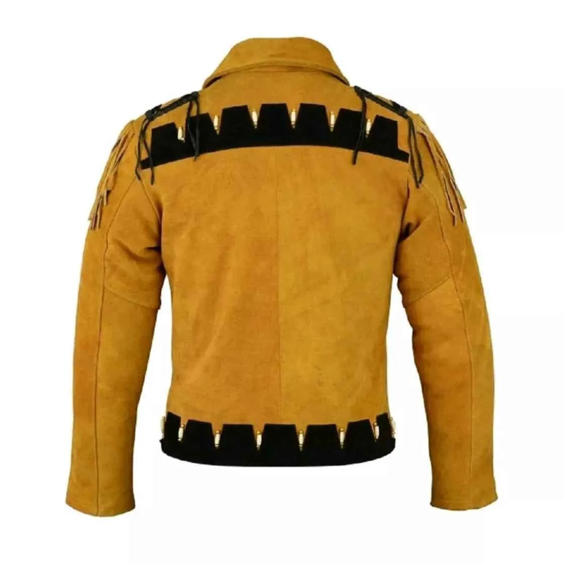 Men's Fringe Suede Leather Cowboy Jacket- ZLC-WJM-10