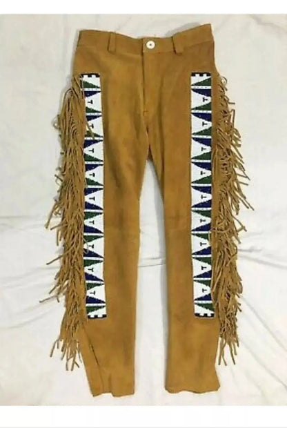Native American Beaded Pants 3 Zhim Leather Creations