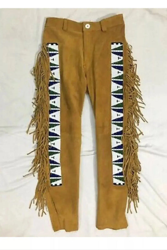 Native American Beaded Pants 3 Zhim Leather Creations