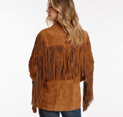Women Fringe Suede Leather cowboy Jacket -ZLC-WWJ-2082
