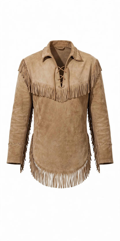 Shane 1953 Mens Buckskin Suit USA - Fringe Shirt & Pants Set
