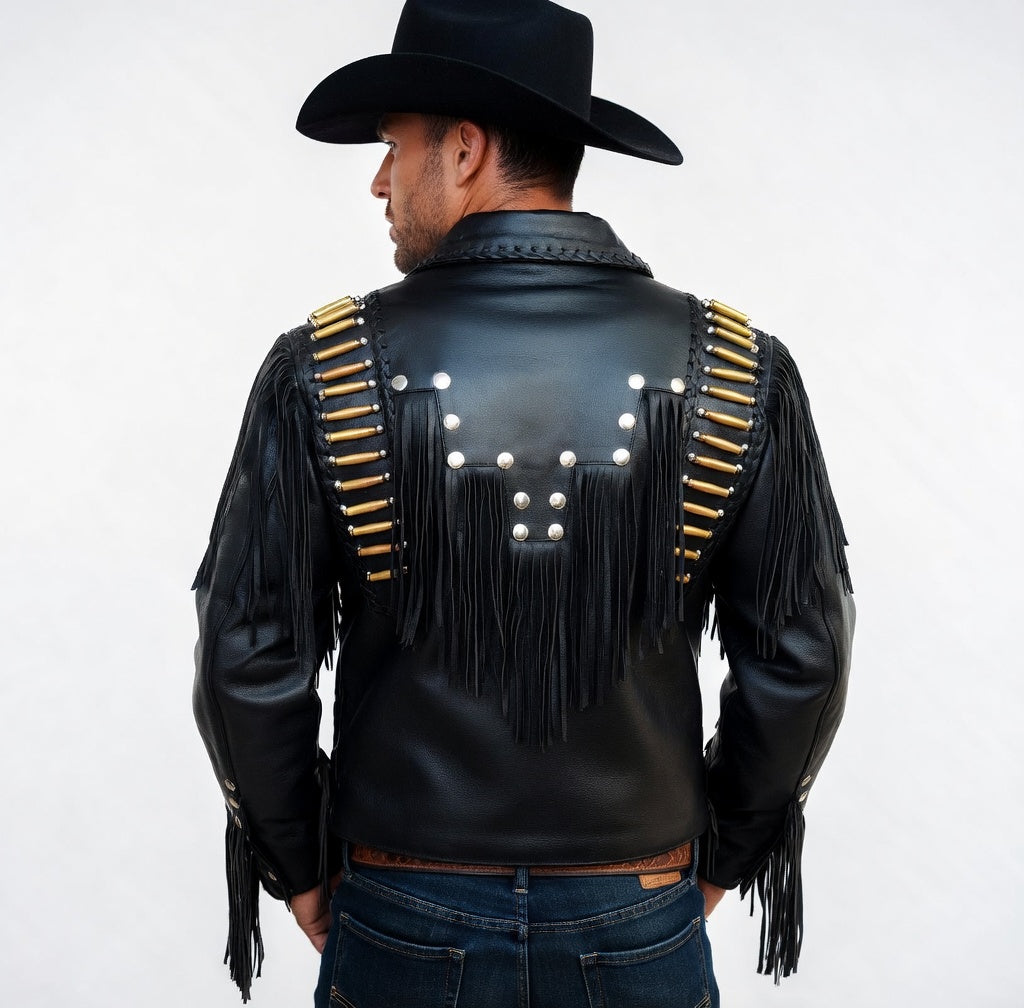 Mens Western Wear Suede Fringed Jacket-ZLC-WJM-1019 - ZHIM LEATHER CREATIONS