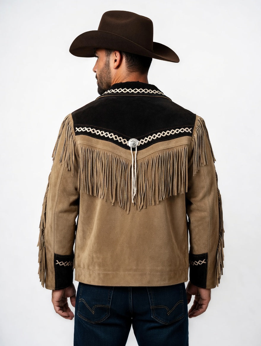 Mens Western Wear Suede Fringed Jacket-ZLC-WJM-1011 - ZHIM LEATHER CREATIONS