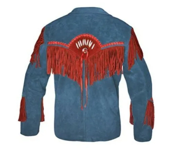 Men's Fringe Suede Leather Cowboy Jacket- ZLC-WJM-1055 Zhim Leather Creations